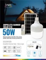 AMPOLLETA LED 50W CON PANEL SOLAR FREELUZ LOGIC - Imagen 2