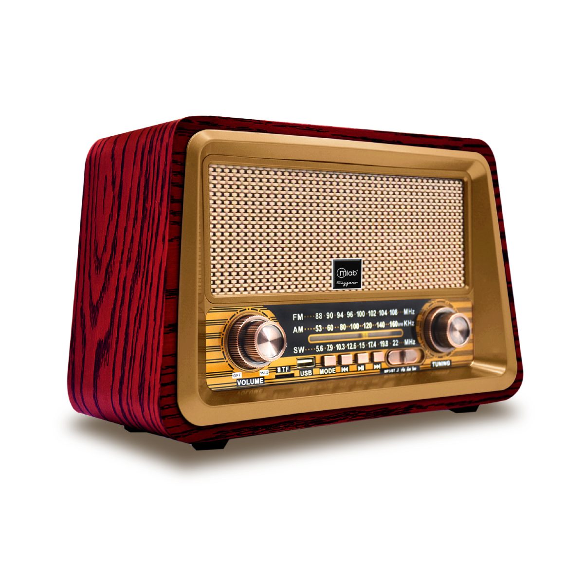 RADIO RETRO AM/FM/BT/USB/TF RECARGABLE STEZZANO MLAB - Imagen 1