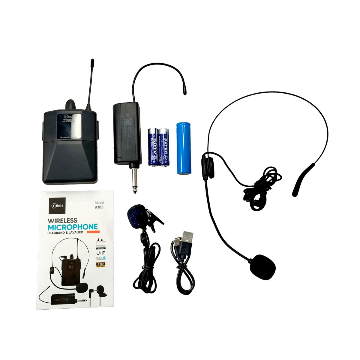 MICROFONO SOLAPA CINTILLO INALAMBRICO UHF 9385 MLAB - Imagen 3