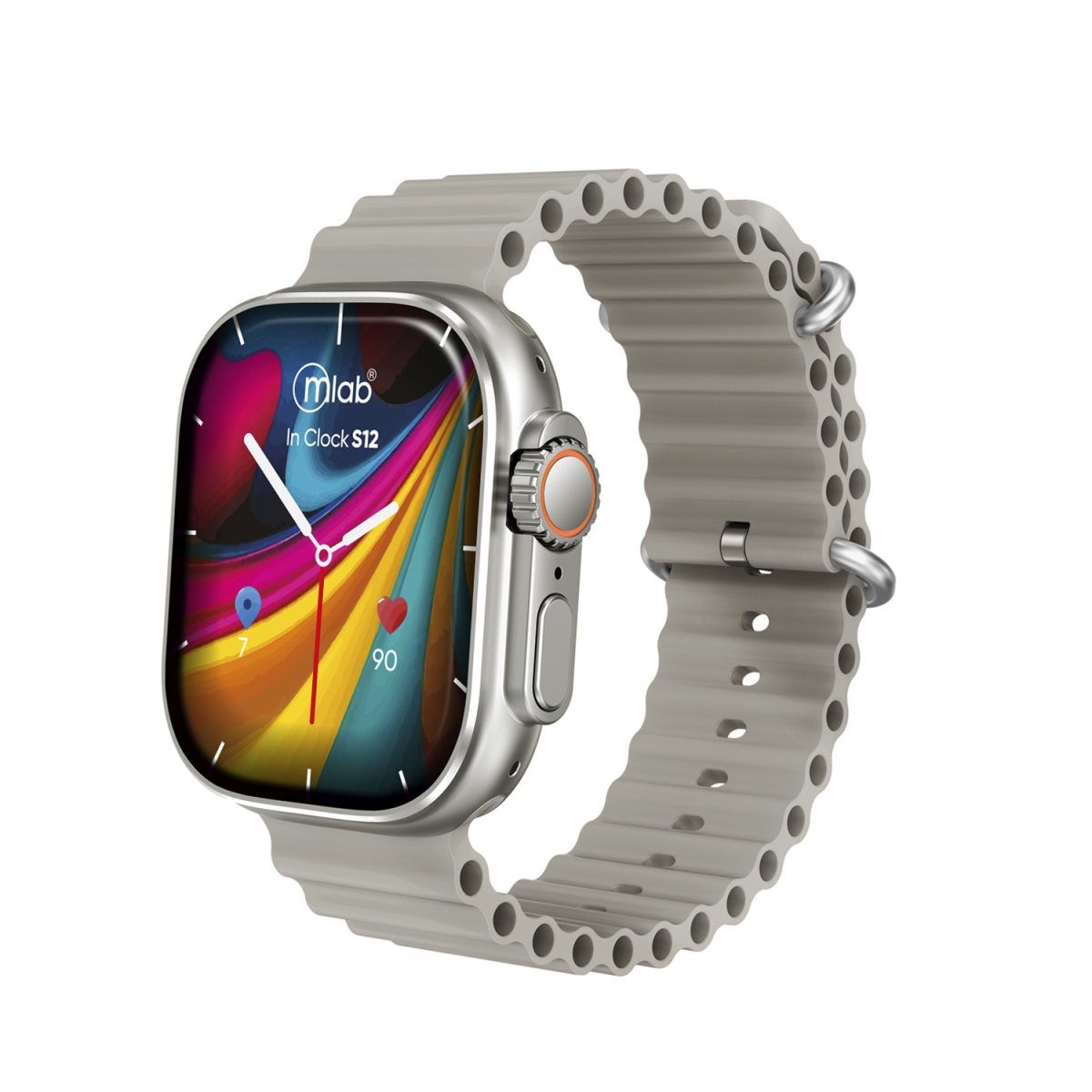 SMARTWATCH BLUETOOTH GRIS IN CLOCK S12 9402 MLAB - Imagen 1