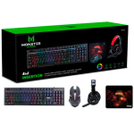 TECLADO PC Y MOUSE +AUDIFONO+PAD MOUSE GAMER MONSTER - Imagen 5