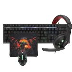 TECLADO PC Y MOUSE +AUDIFONO+PAD MOUSE GAMER MONSTER