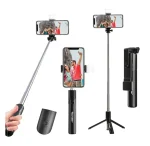 BASTON SELFIE BLUETOOTH + TRIPODE + CONTROL REMOTO NEGRO TM-200558 TECMASTER - Imagen 2