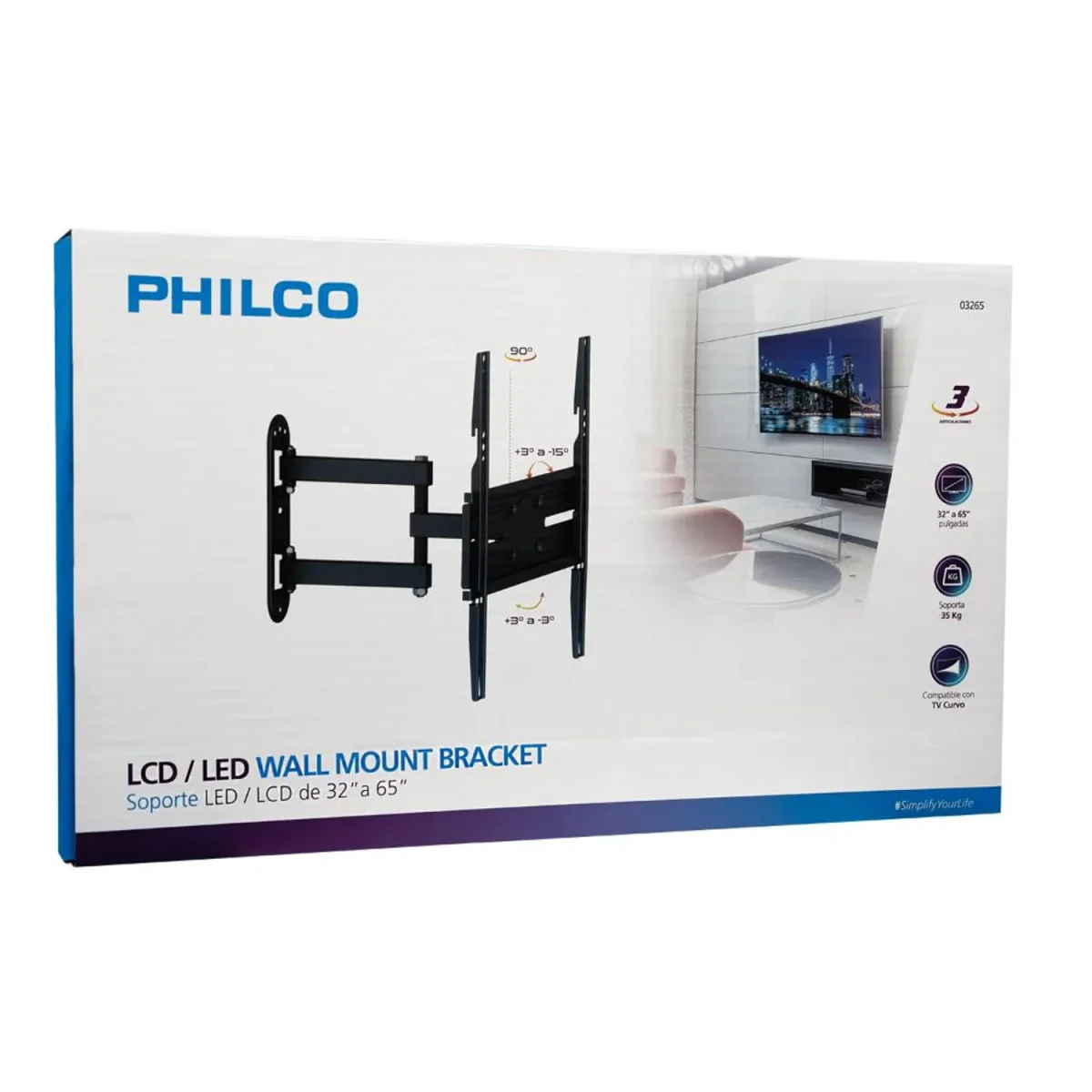 SOPORTE PARA TV BRAZO ARTICULADO 32 A 65 03265 PHILCO - Imagen 1