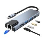 ADAPTADOR USB A RJ45 5 EN UNO TIPO C